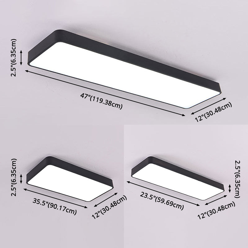 Rectangle Box Flush Mount Lights Modern Minimalist Style Acrylic Flush Light