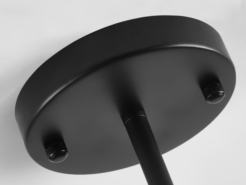 Modern Metal Hanging Chandelier Light Glass Shade Ceiling Chandelier in Black for Living Room