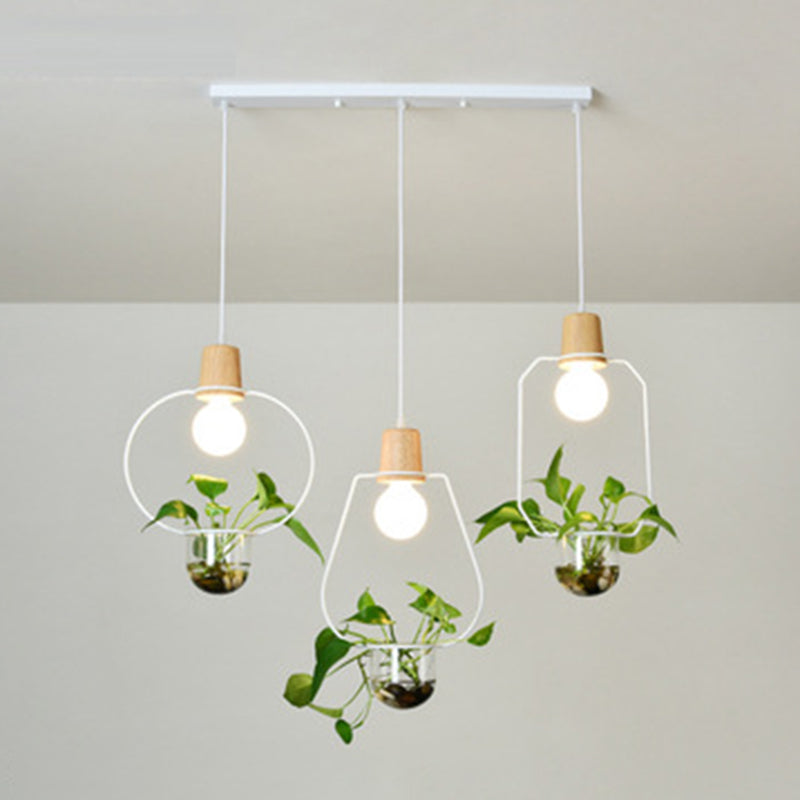 Metal Hanging Pendant Light Industrial Style Geometric Dinning Room Pendant Light Fixture