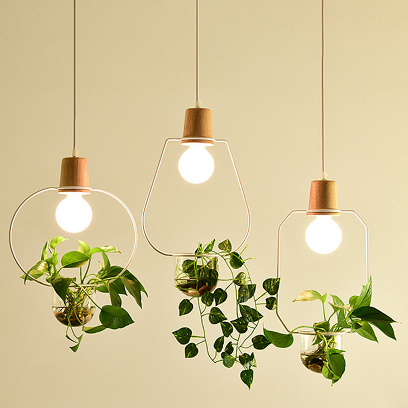 Metal Hanging Pendant Light Industrial Style Geometric Dinning Room Pendant Light Fixture