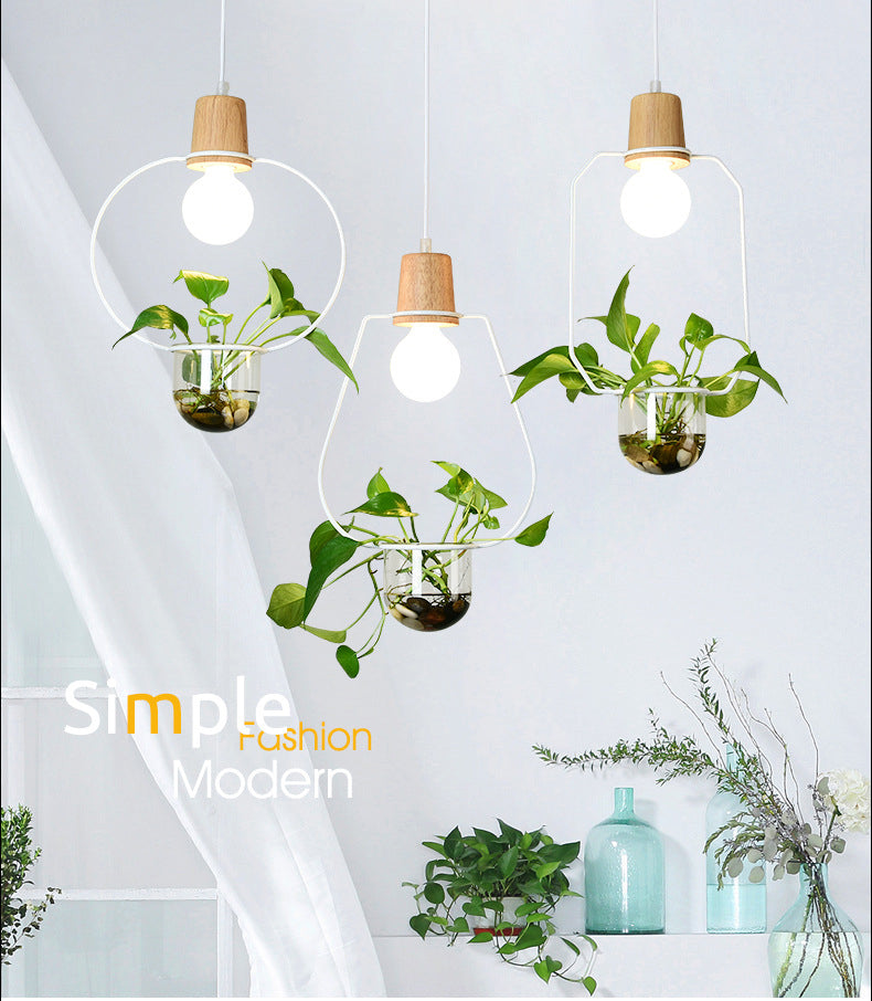 Metal Hanging Pendant Light Industrial Style Geometric Dinning Room Pendant Light Fixture