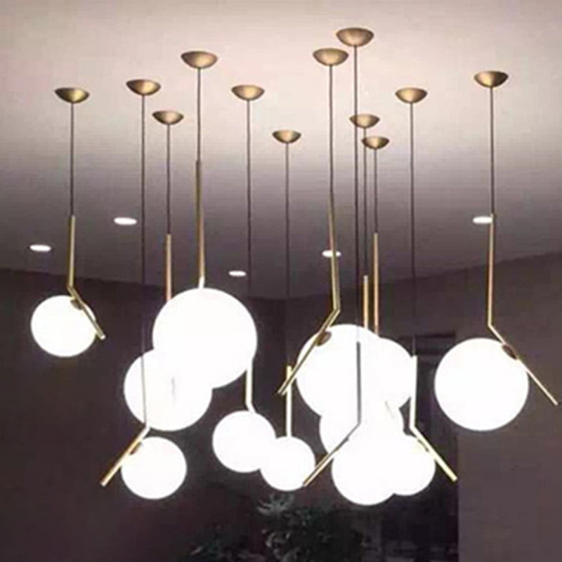 Crema Glass Globe Sospensione Lampada Minimalista 1 Lampada a sospensione per il ristorante