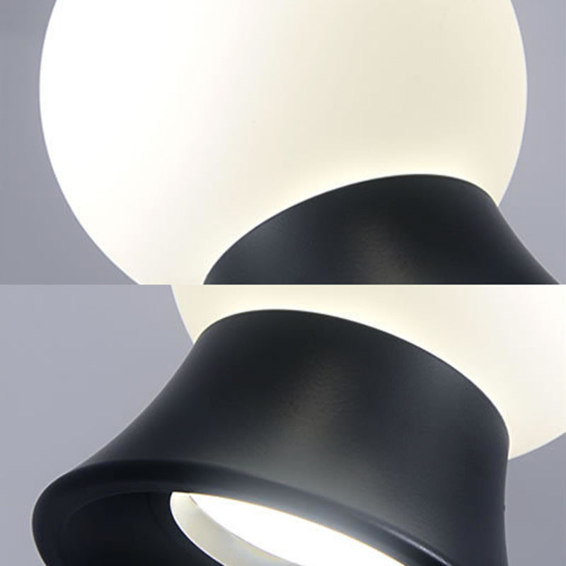 Mini Ball LED Coste Simplicidad White Glass 1 Bulbo Cena colgando Luz en negro