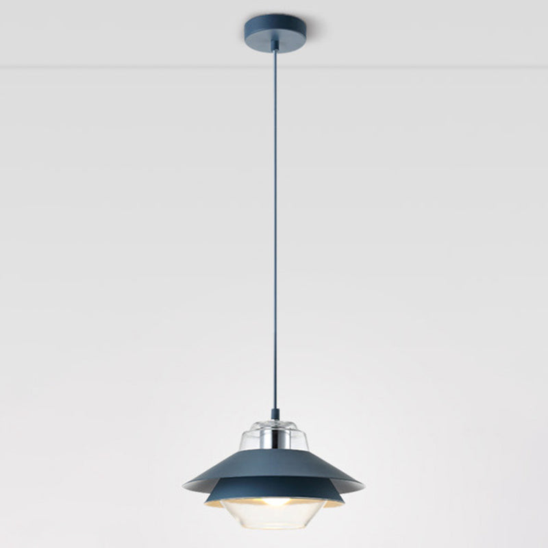 Luz de colgante de 3 tono Macaron vidrio transparente 1 comedor de bombilla accesorio de lámpara colgante