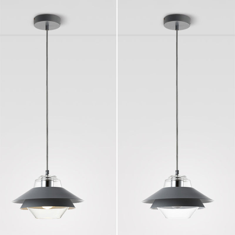 Luz de colgante de 3 tono Macaron vidrio transparente 1 comedor de bombilla accesorio de lámpara colgante