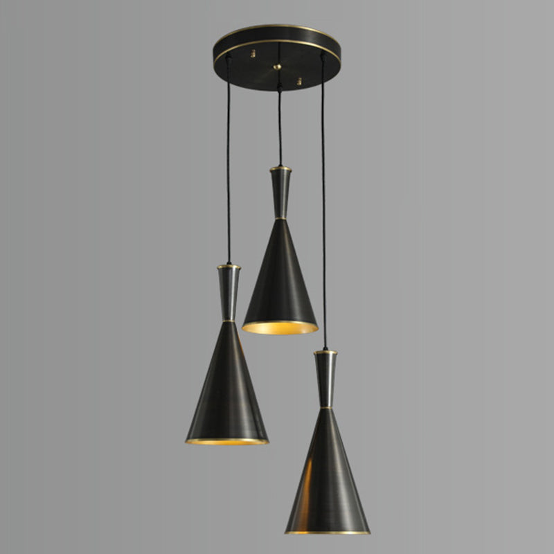 Horn Shaped Restaurant Hanging Light Metallic Postmodern Style Suspension Pendant Lamp