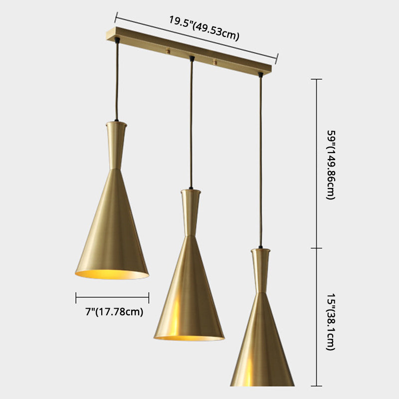 Horn Shaped Restaurant Hanging Light Metallic Postmodern Style Suspension Pendant Lamp