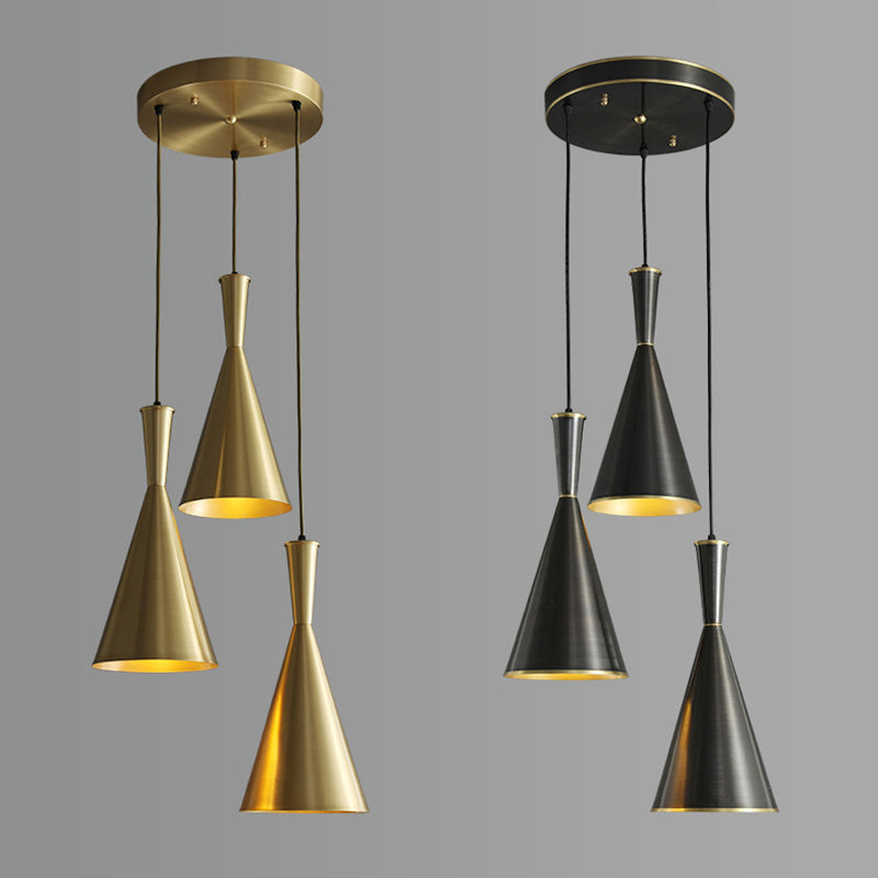 Horn Shaped Restaurant Hanging Light Metallic Postmodern Style Suspension Pendant Lamp