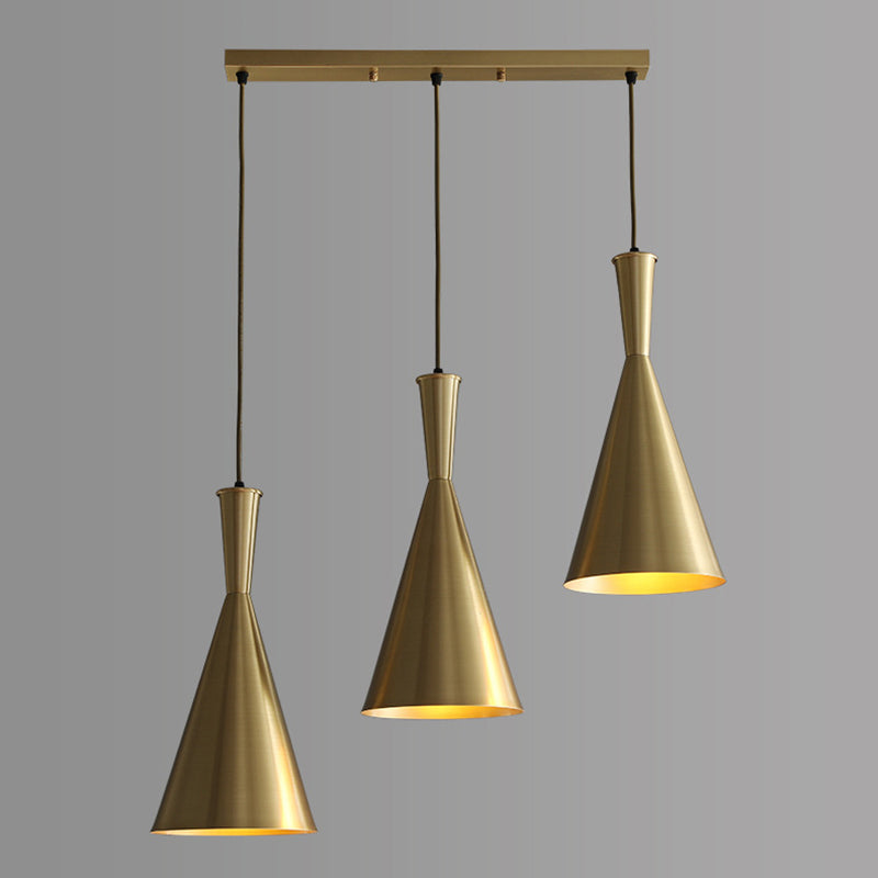 Horn Shaped Restaurant Hanging Light Metallic Postmodern Style Suspension Pendant Lamp