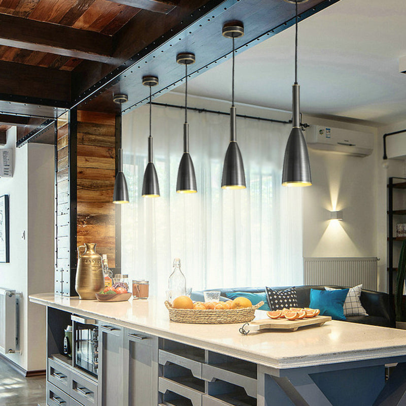 Metal Bell Pendant Lighting Fixture Postmodern Ceiling Hang Light for Dining Room