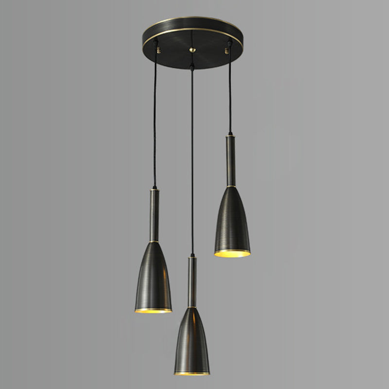 Metal Bell Pendant Lighting Fixture Postmodern Ceiling Hang Light for Dining Room
