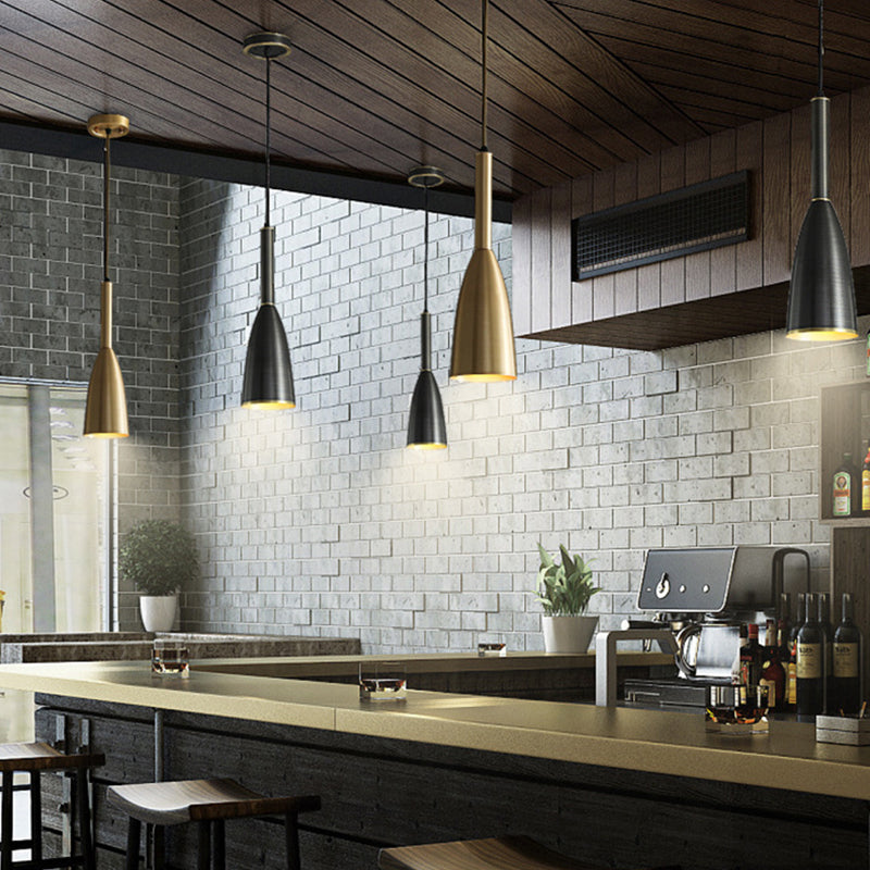 Metal Bell Pendant Lighting Fixture Postmodern Ceiling Hang Light for Dining Room