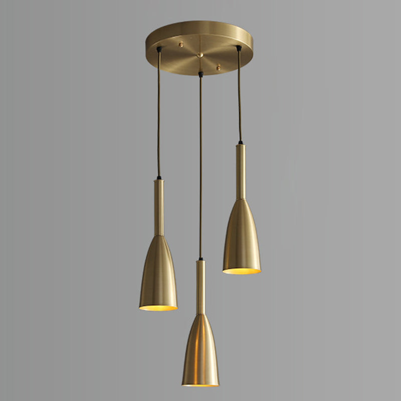 Metal Bell Pendant Lighting Fixture Postmodern Ceiling Hang Light for Dining Room