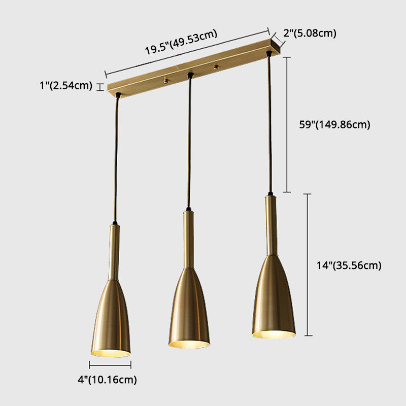 Metal Bell Pendant Lighting Fixture Postmodern Ceiling Hang Light for Dining Room