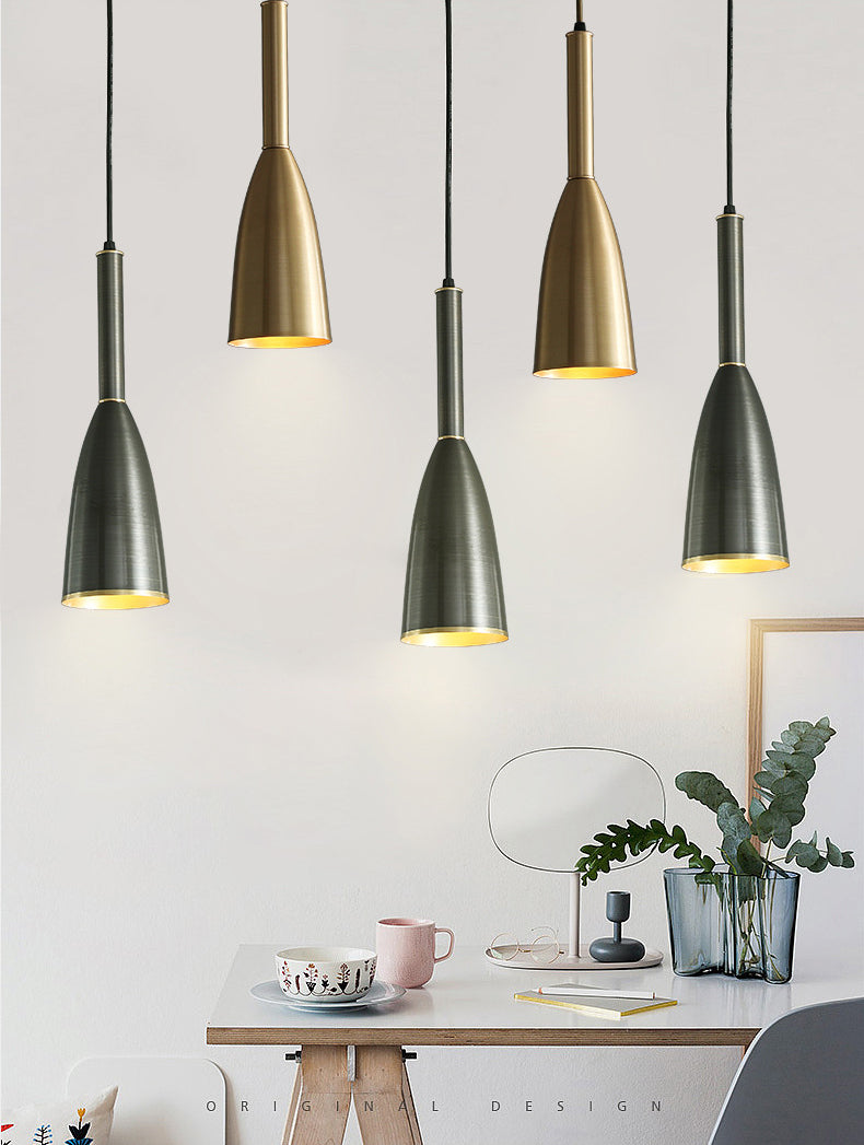 Metal Bell Pendant Lighting Fixture Postmodern Ceiling Hang Light for Dining Room