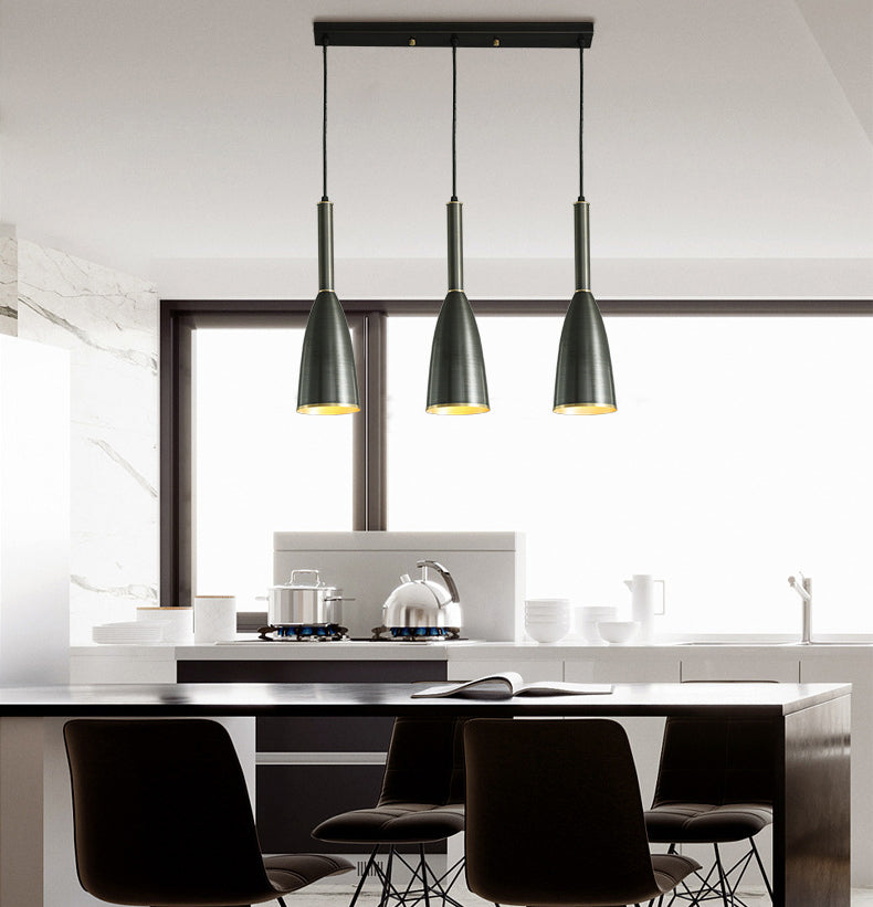 Metal Bell Pendant Lighting Fixture Postmodern Ceiling Hang Light for Dining Room