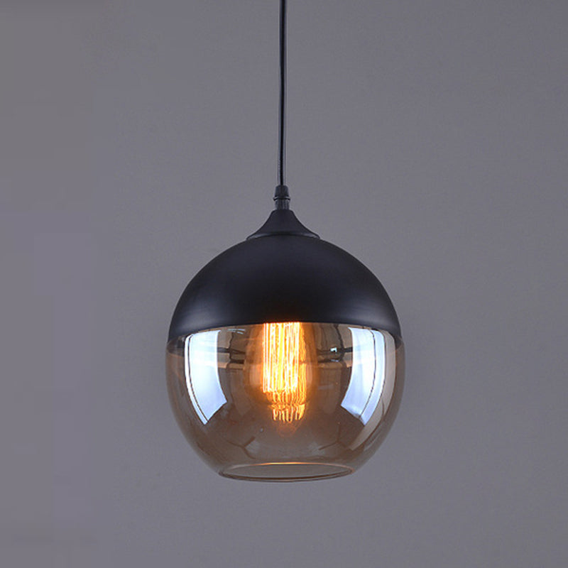 Lampada ombreggiata in vetro appeso a sospensione industriale Riduccante a sospensione Black in nero