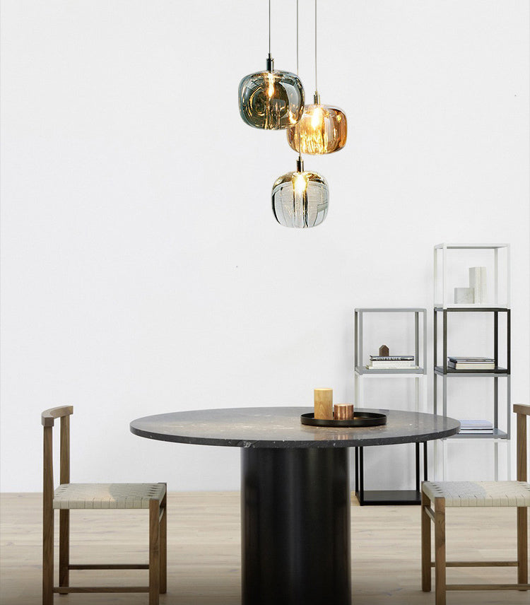 Glass Block Ceiling Pendant Light 1 Light Creative Hanging Light for Living Room Bar