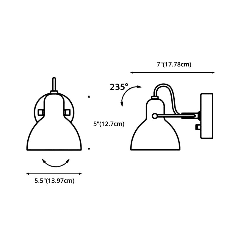 Semplicità contemporanea a cupola luci montate a parete lampada montata a parete in vetro bianco per letto