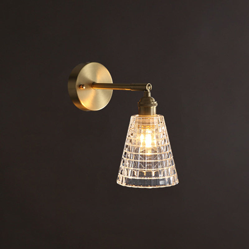 Mid Century Barrel Wall Mount Lighting Clear Glass Wall Mounted Light Fixture for Bedroom