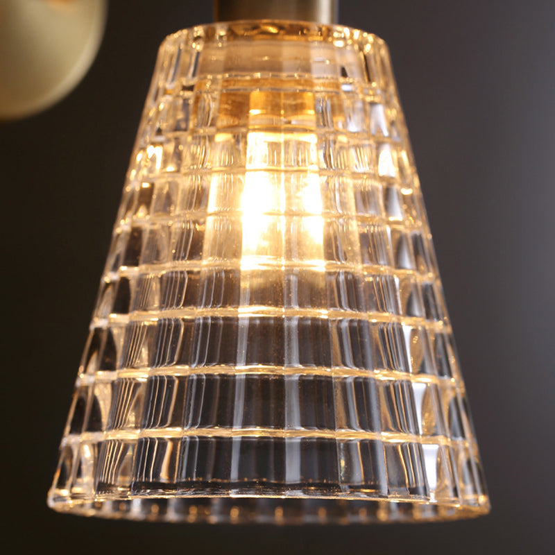 Mid Century Barrel Wall Mount Lighting Clear Glass Wall Mounted Light Fixture for Bedroom