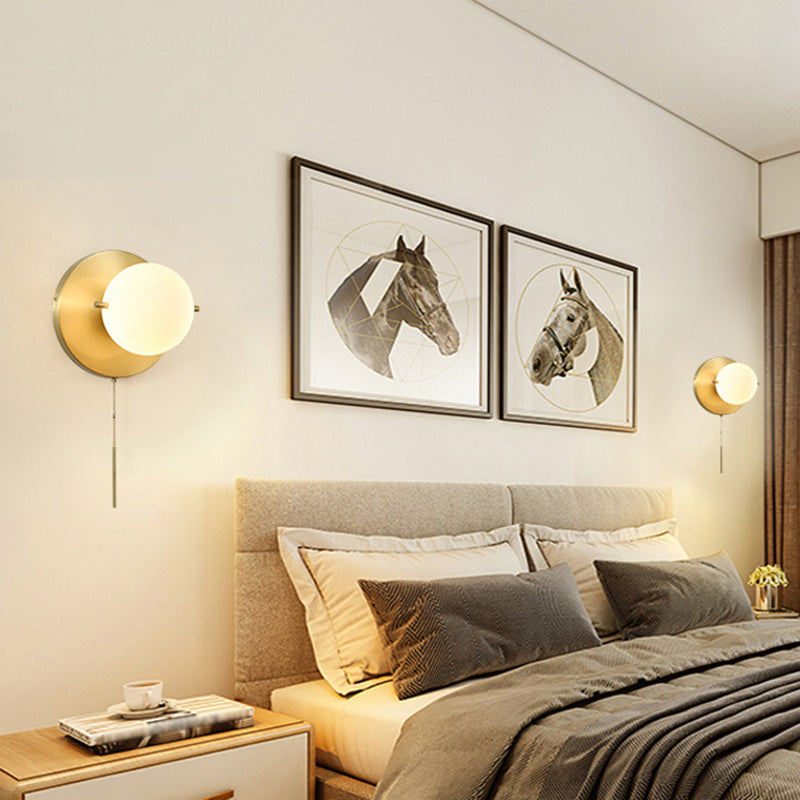 Simplicidad de latón apliques de pared de la noche con diseño de interruptor de mano de la lámpara de pared de 1 luces para el pasillo