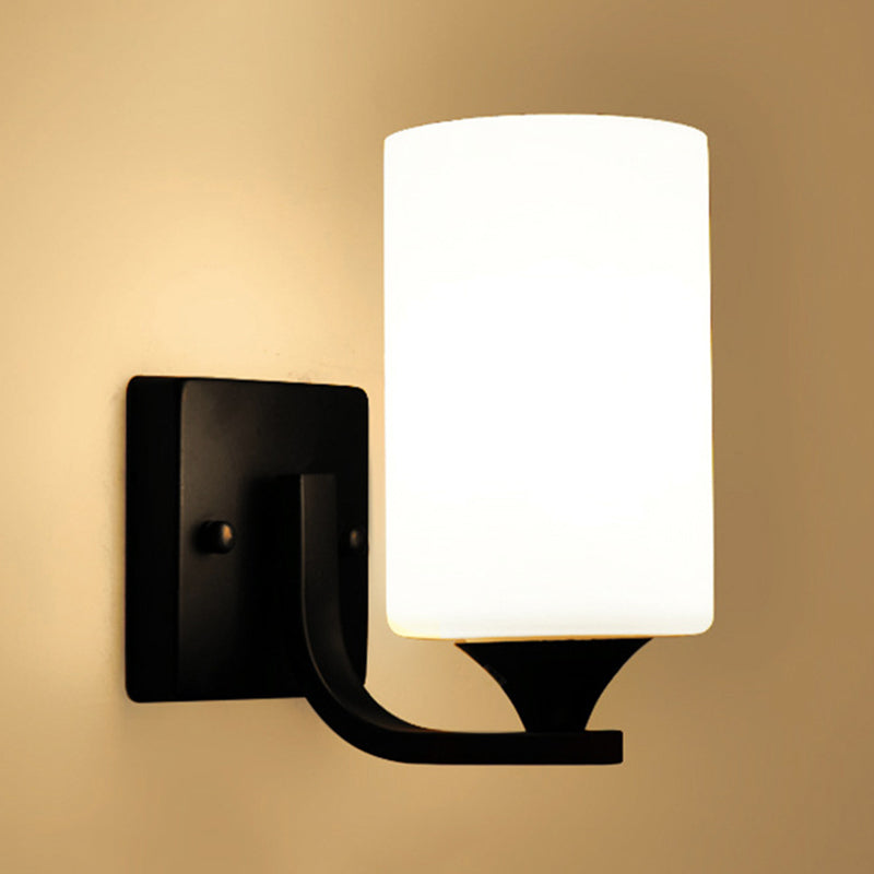 Ultra-moderne Zylinderwandleuchte milchigglaswandmontierte Leuchte für Schlafzimmer