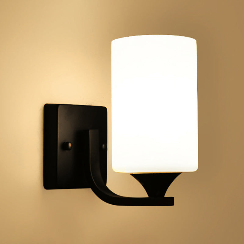 Ultra-moderne Zylinderwandleuchte milchigglaswandmontierte Leuchte für Schlafzimmer