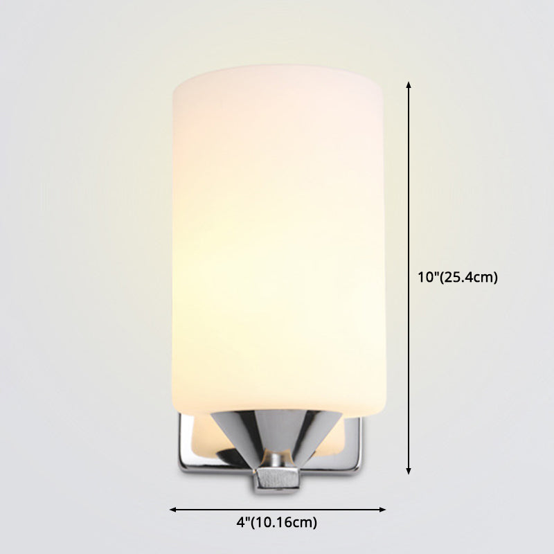 Ultra-moderne Zylinderwandleuchte milchigglaswandmontierte Leuchte für Schlafzimmer
