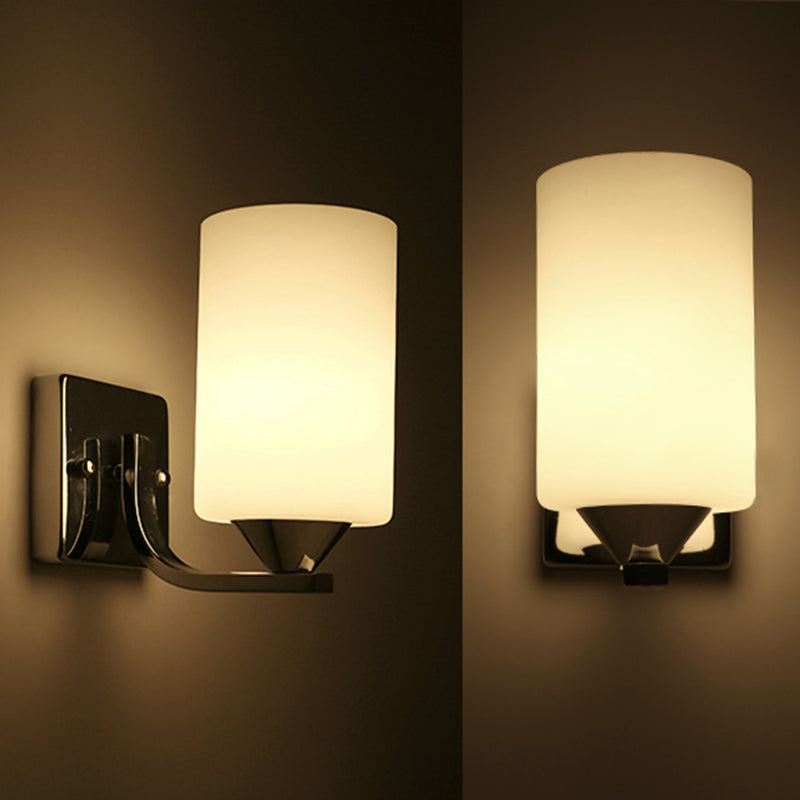 Ultra-moderne Zylinderwandleuchte milchigglaswandmontierte Leuchte für Schlafzimmer