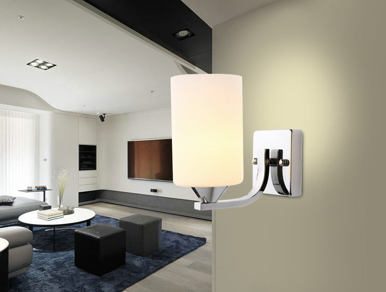 Ultra-moderne Zylinderwandleuchte milchigglaswandmontierte Leuchte für Schlafzimmer