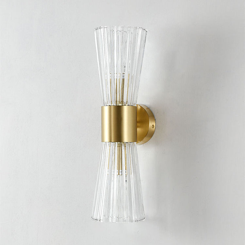 Luces de pared con forma de reloj de arena posmoderna Media de montura de montura de vidrio cristalino para la pared de la cama para la cama