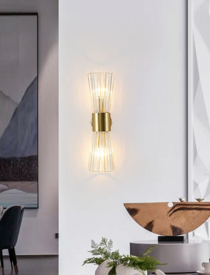 Postmodern Hourglass Shaped Wall Mounted Lights Crystal Glass Flush Mount Wall Sconce for Bedside