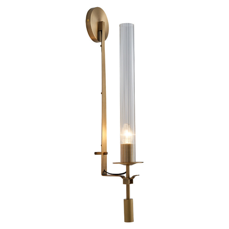 Cylinder Wall Mounted Lamps Postmodern Clear Glass Wall Sconce for Living Room