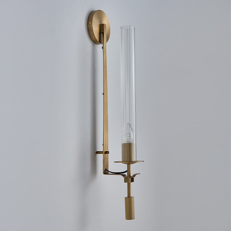 Cylinder Wall Mounted Lamps Postmodern Clear Glass Wall Sconce for Living Room