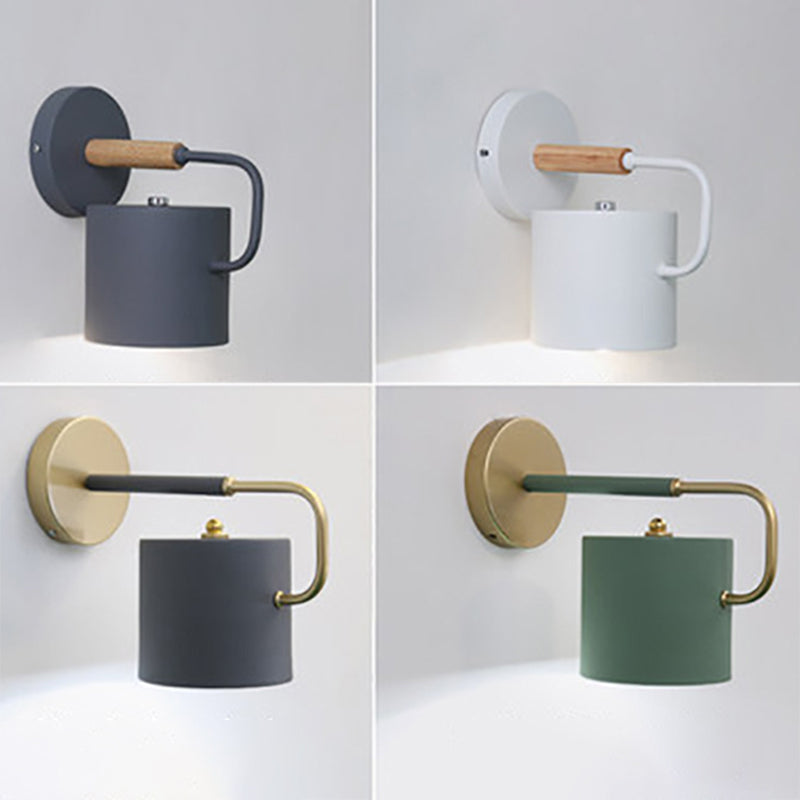 Nordic Macaron Cup Wall Mounted Light Fixture Metallic Wall Mount Light Fixture for Bedside