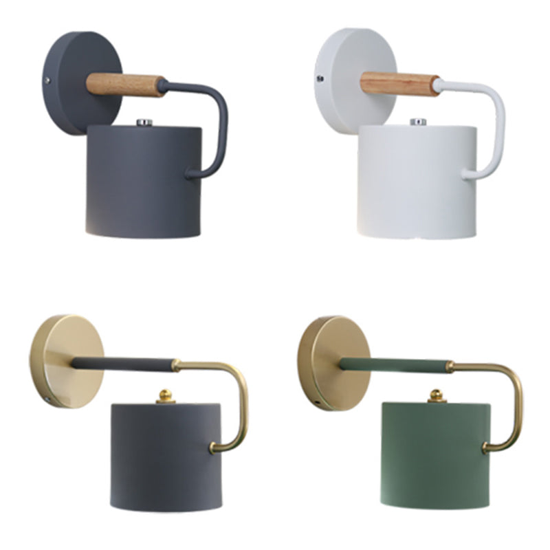 Nordic Macaron Cup Wall Mounted Light Fixture Metallic Wall Mount Light Fixture for Bedside