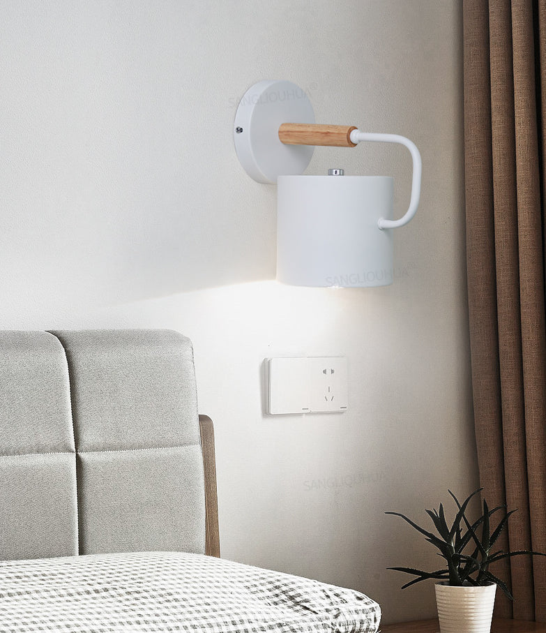 Nordic Macaron Cup Wall Mounted Light Fixture Metallic Wall Mount Light Fixture for Bedside