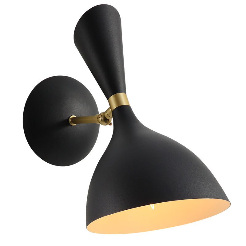 Nordic Macaron Double Cone-Shaped Wall Light Sconce Metallic Wall Light Fixtures for Bedroom