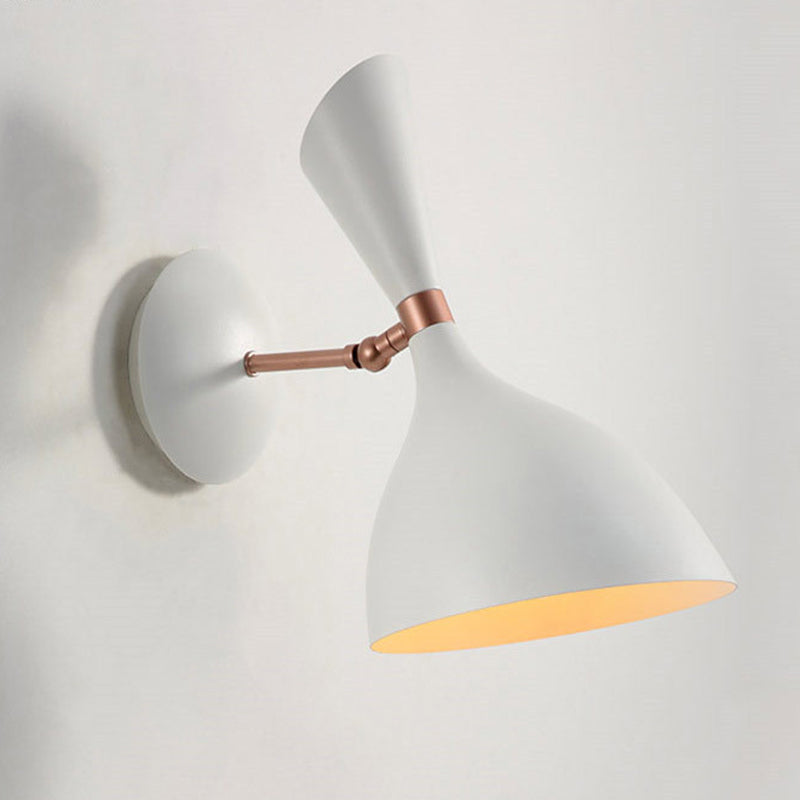 Nordic Macaron Double Cone-Shaped Wall Light Sconce Metallic Wall Light Fixtures for Bedroom