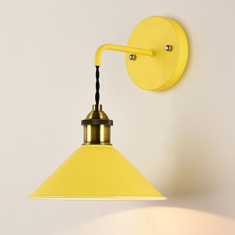 Macaron Cone Wall Sconce Lights Metallic Wall Sconce Lighting for Living Room