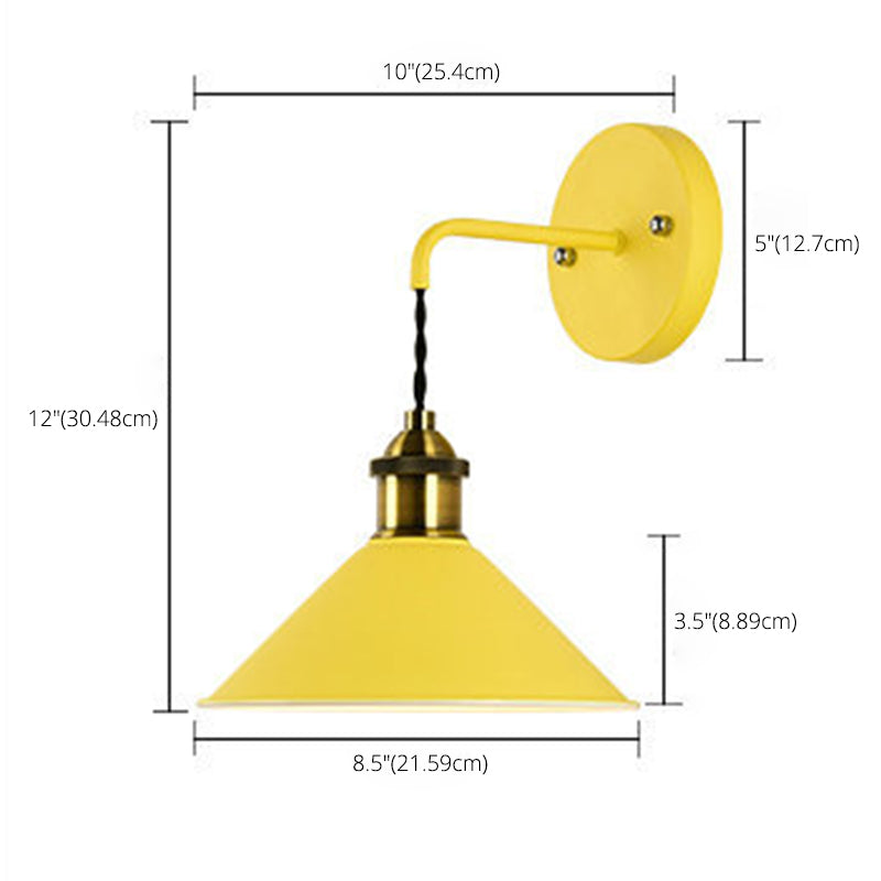 Macaron Cone Wall Sconce Lights Metallic Wall Sconce Lighting for Living Room