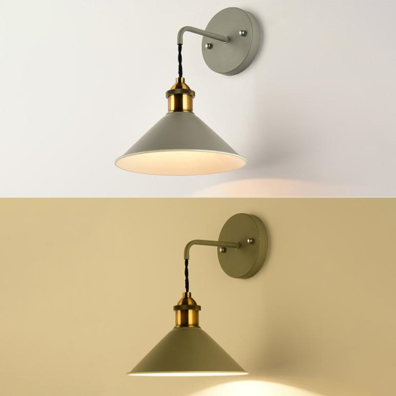 Macaron Cone Wall Sconce Lights Metallic Wall Sconce Lighting for Living Room