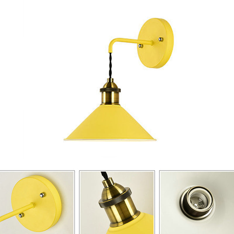 Macaron Cone Wall Sconce Lights Metallic Wall Sconce Lighting for Living Room