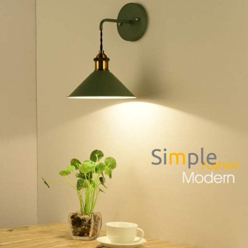 Macaron Cone Wall Sconce Lights Metallic Wall Sconce Lighting for Living Room