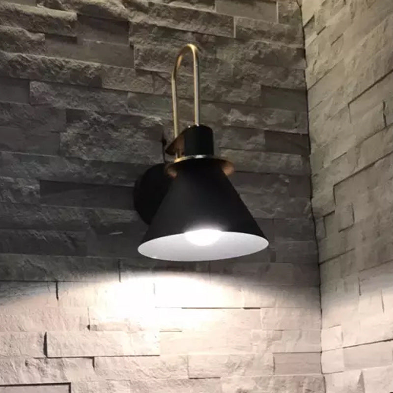 Contemporary Simplicity Conical Wall Mounted Lights Metallic Wall Mounted Lamp for Bedside
