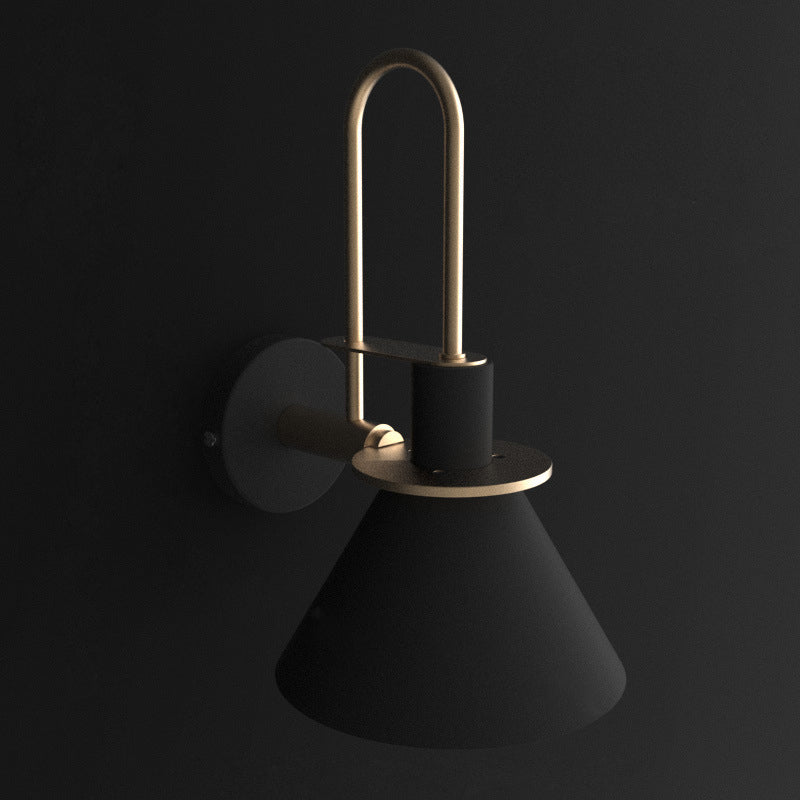Contemporary Simplicity Conical Wall Mounted Lights Metallic Wall Mounted Lamp for Bedside
