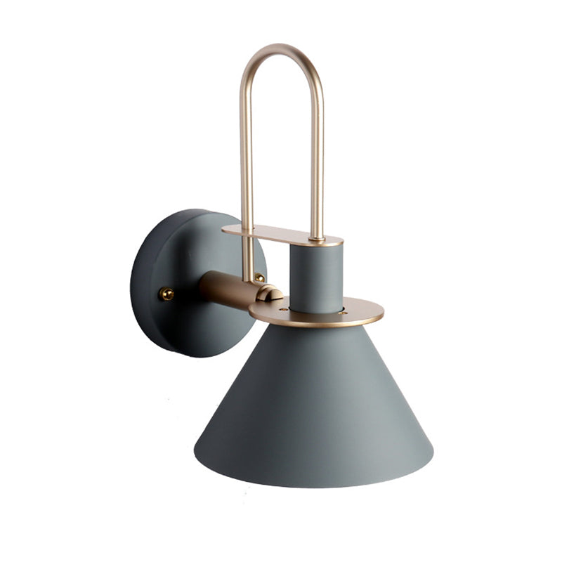 Contemporary Simplicity Conical Wall Mounted Lights Metallic Wall Mounted Lamp for Bedside