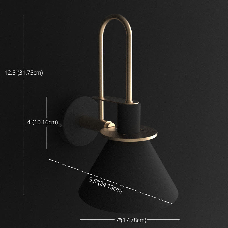 Contemporary Simplicity Conical Wall Mounted Lights Metallic Wall Mounted Lamp for Bedside