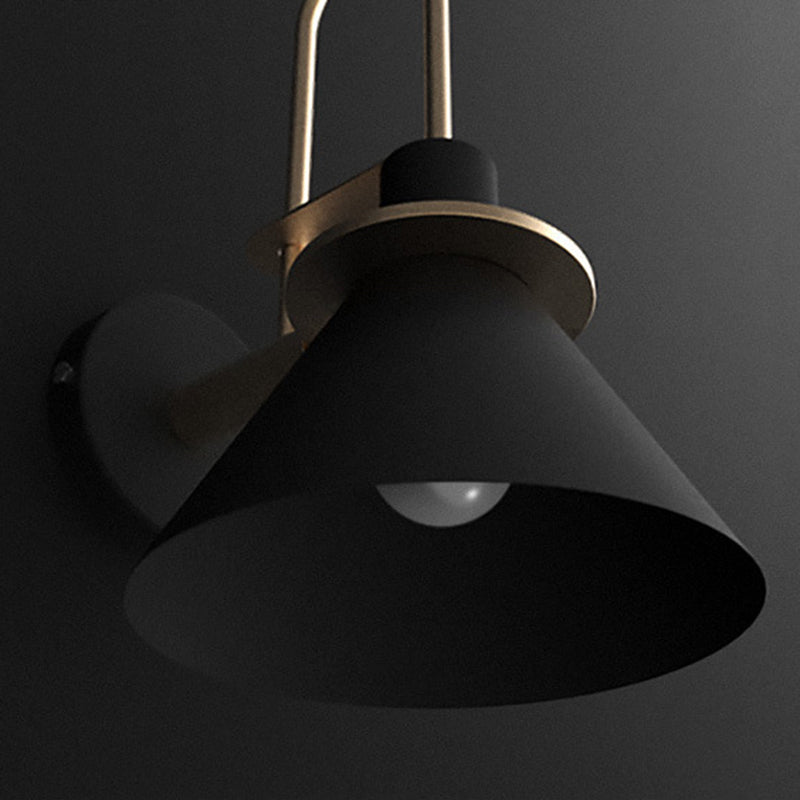 Contemporary Simplicity Conical Wall Mounted Lights Metallic Wall Mounted Lamp for Bedside